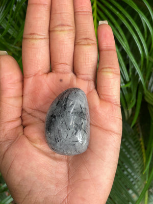 Tourmaline Quartz Palm Stone