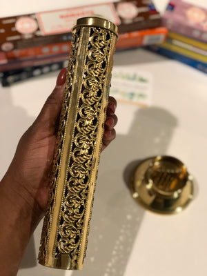 Golden Brass Incense Holder