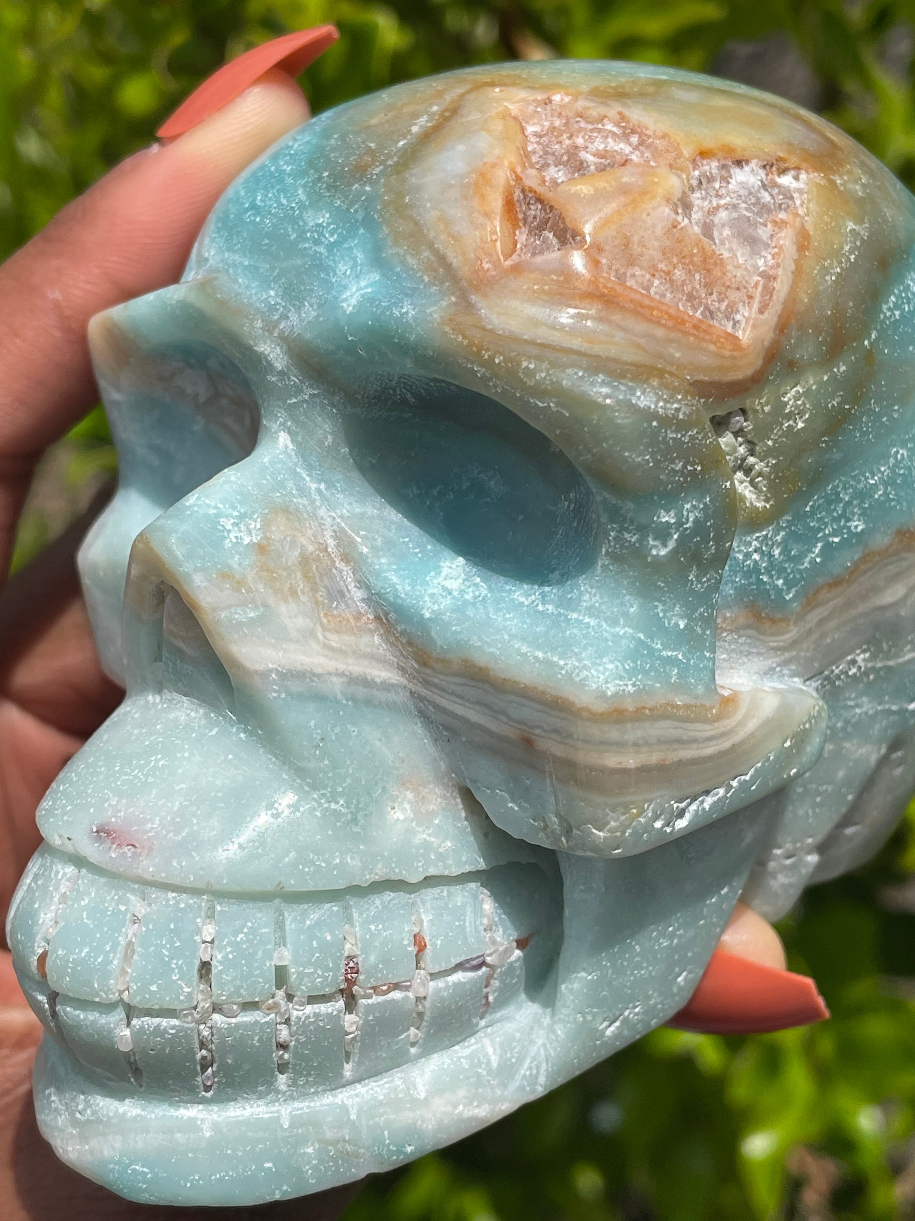 Caribbean Calcite Skull (1.11 lbs)