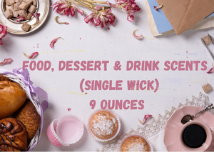 Single wick, 7oz Candles (Fruit, Dessert & Drinks)