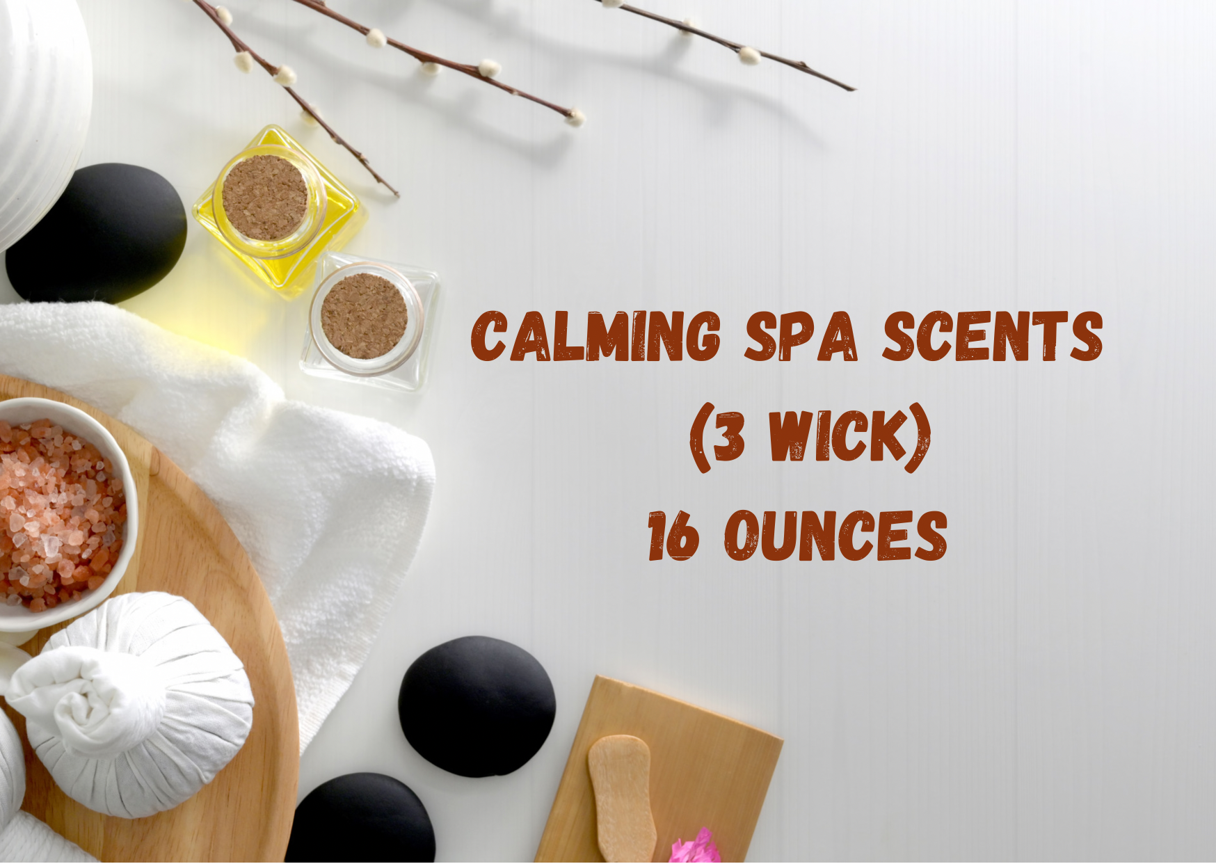 3-wick, 16oz Candles (Calming Spa Scents)