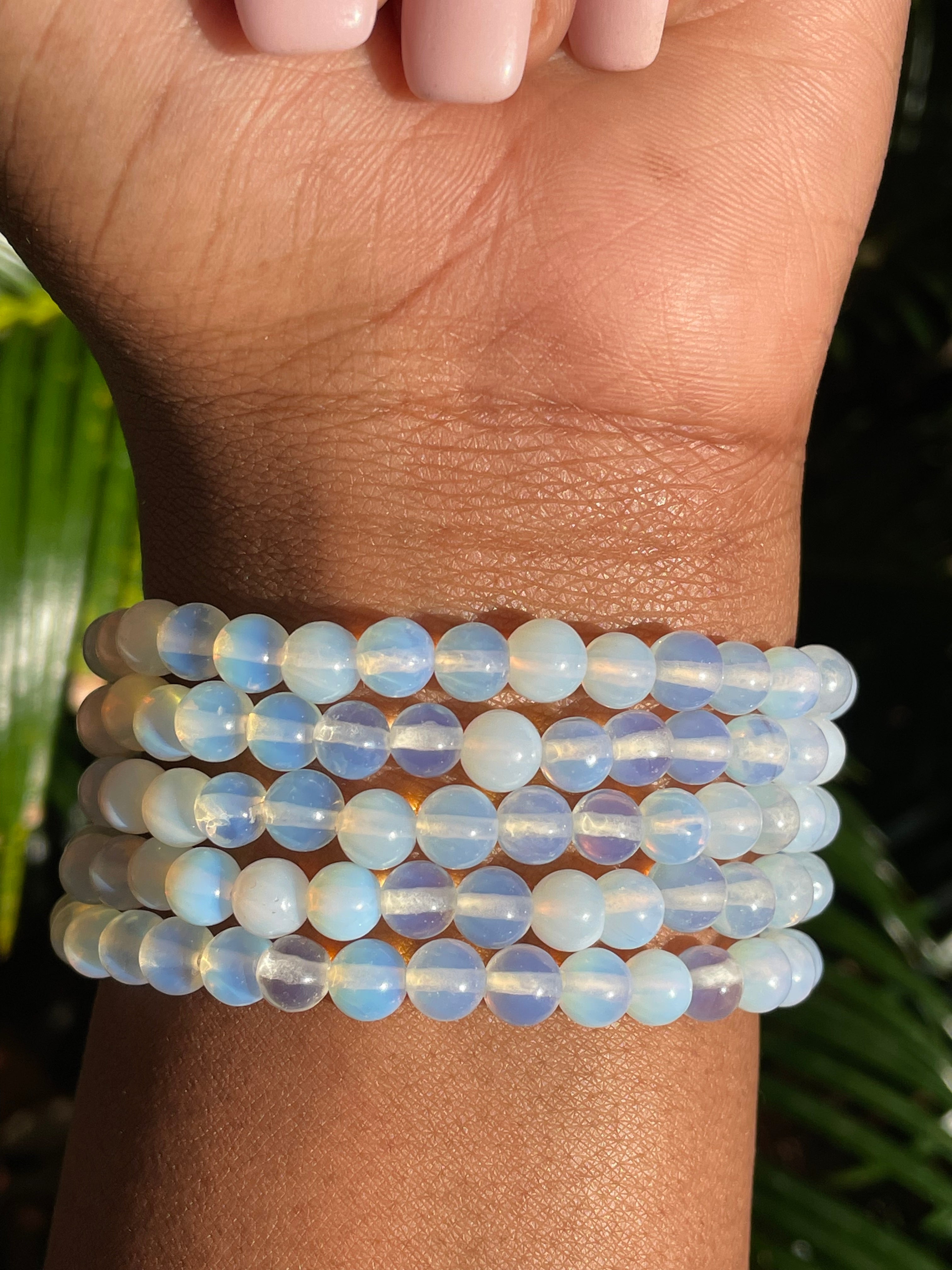 Opalite Bracelet - Free Sized Strechable Beads Bracelet for Women and –  Coquelicot By Komal