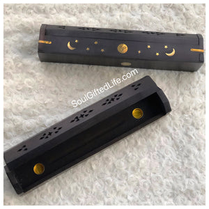 Sun & Moon Wooden Incense Boxes (Various colors)